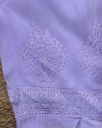 Lavender Georgette Kaftan Set with Pant & Slip