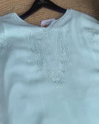 Light Blue Georgette Kaftan Set with Pant & Slip
