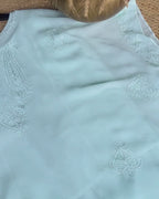 Light Blue Georgette Kaftan Set with Pant & Slip