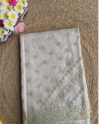 Green Tissue Chikankari Saree lucknow Chikankari Gurgaon