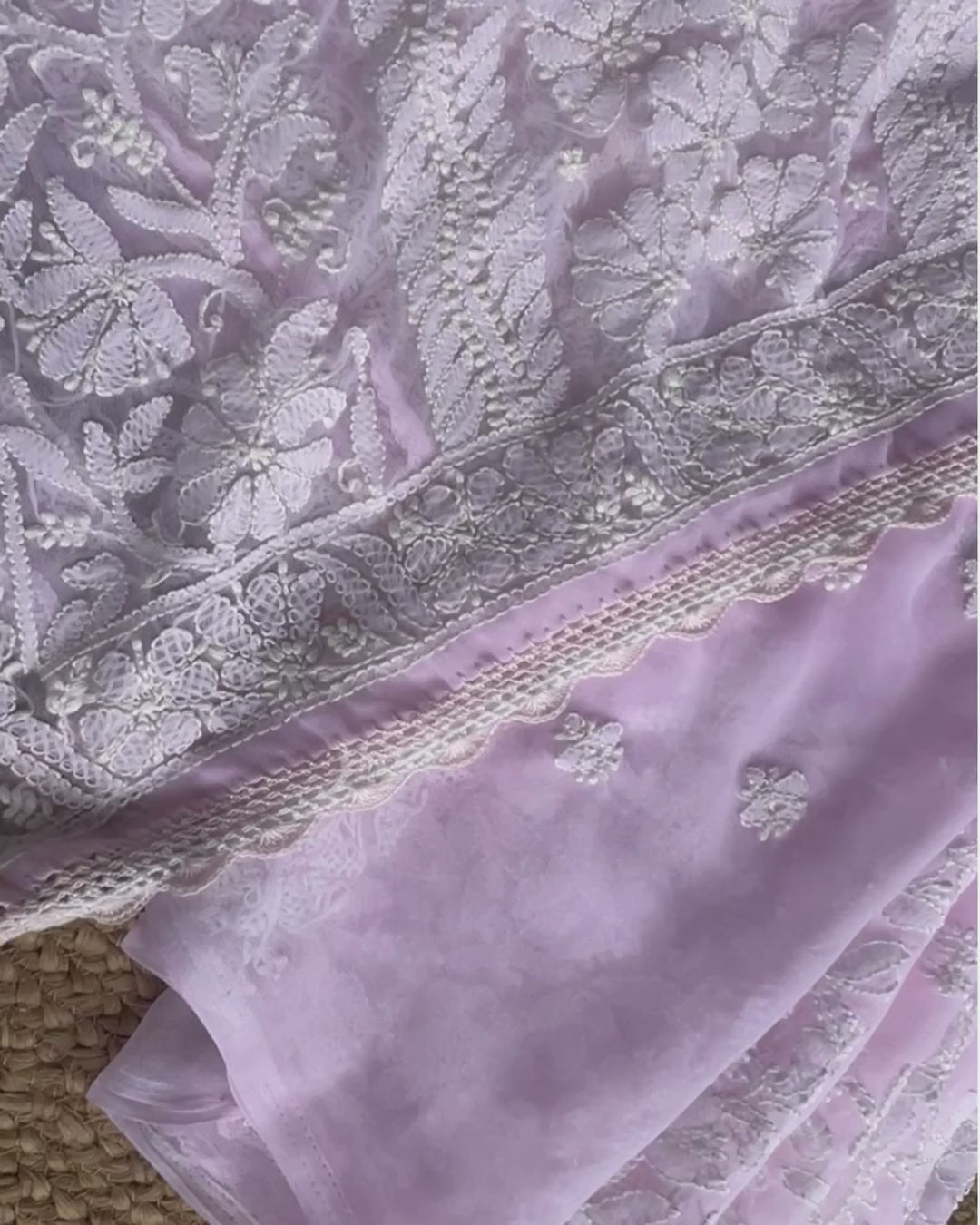 Pure Georgette Chikankari Saree with Blouse | Chikankari Studio Gurgaon