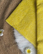 Yellow Chikankari Kota Saree | Lucknow Chikankari Gurgaon