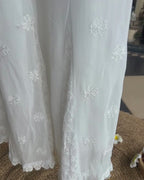 White Chikankari Shararra Pants with lace